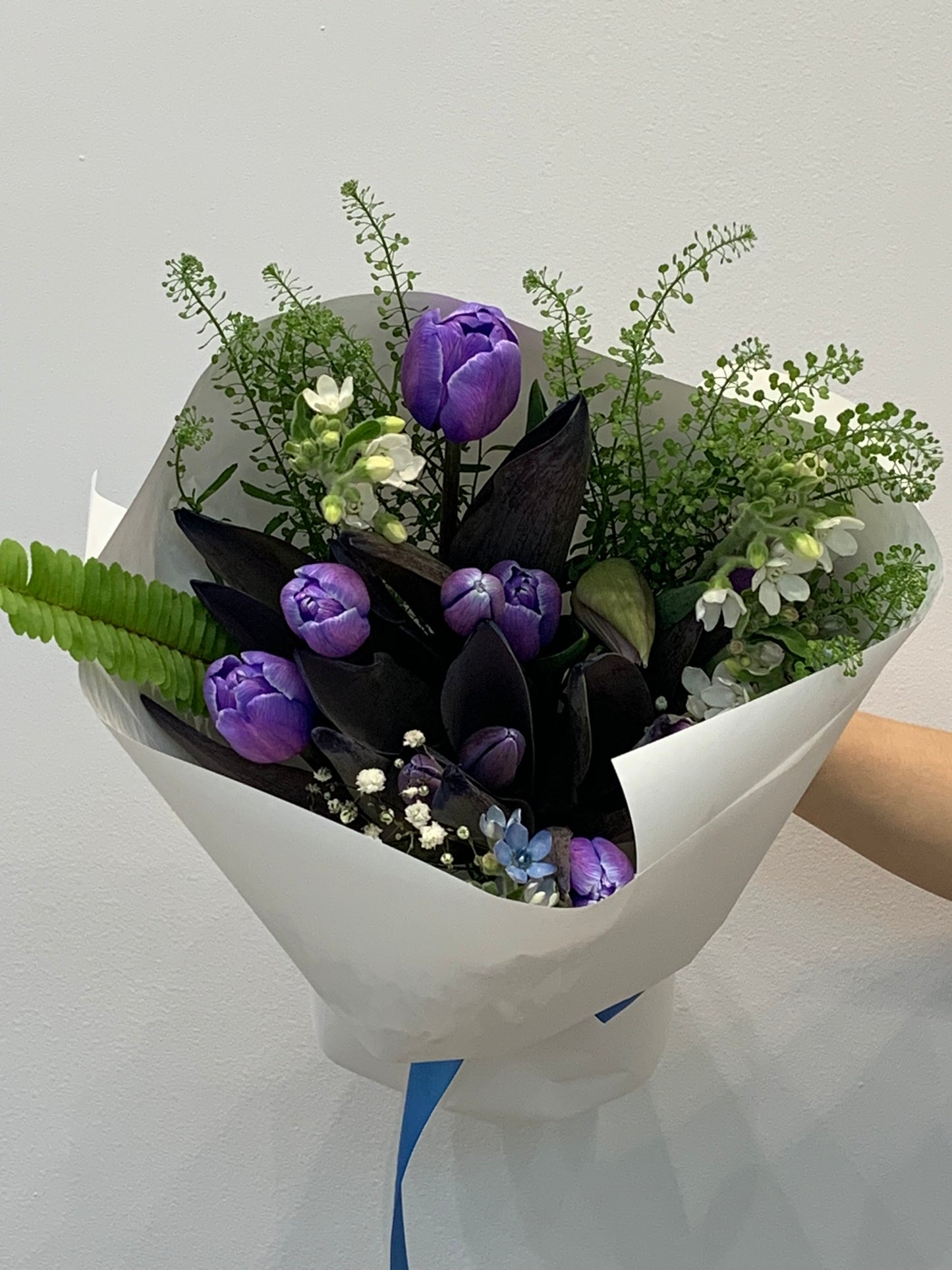 Mix of Blue & Purple Tulip Bouquet