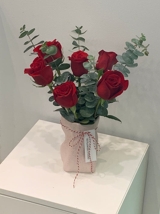 6 Rose Vase Arrangement
