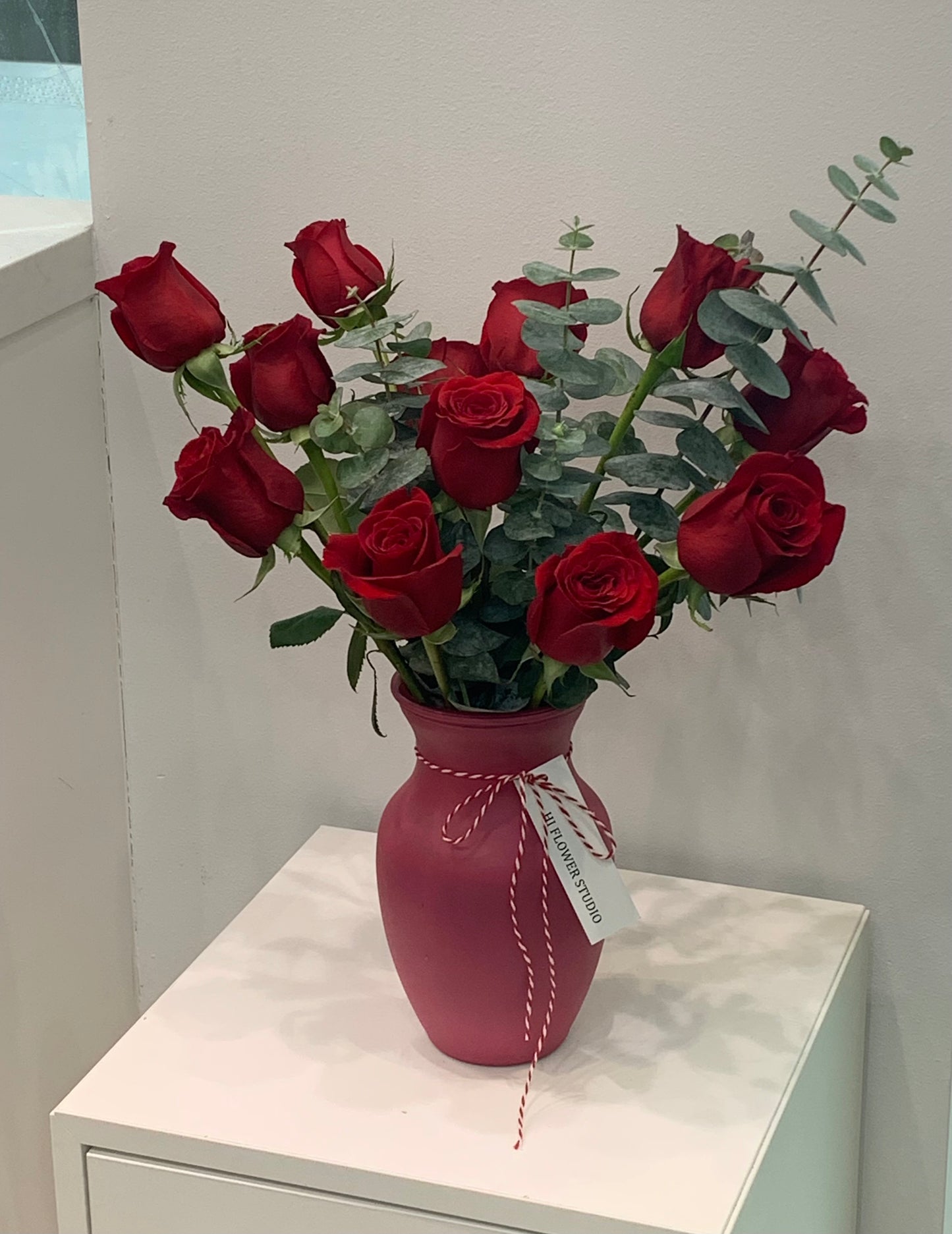 12 Rose Vase Arrangement