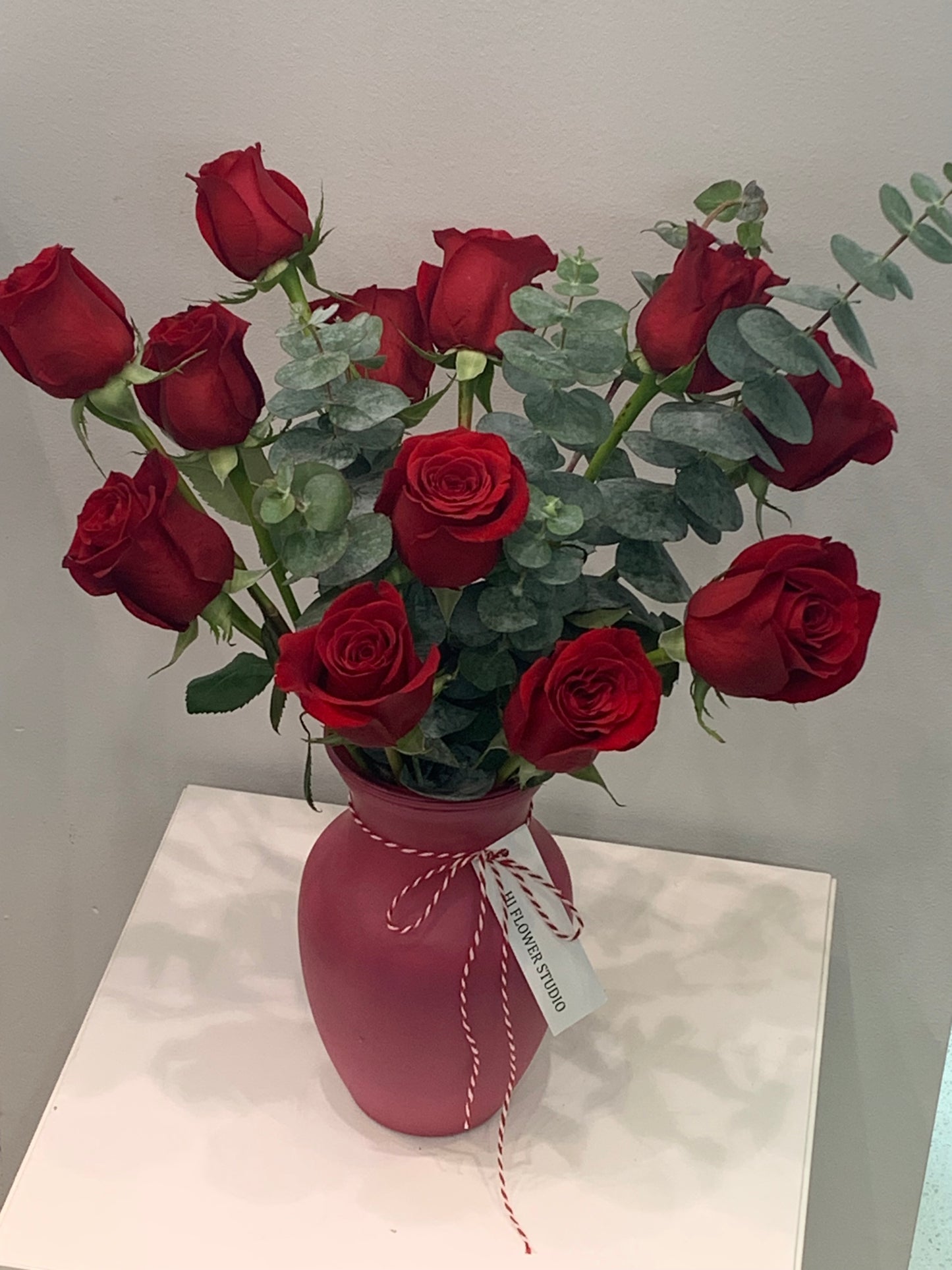 12 Rose Vase Arrangement