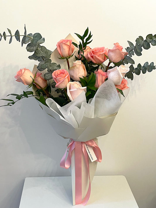 12 Pink Rose Bouquet