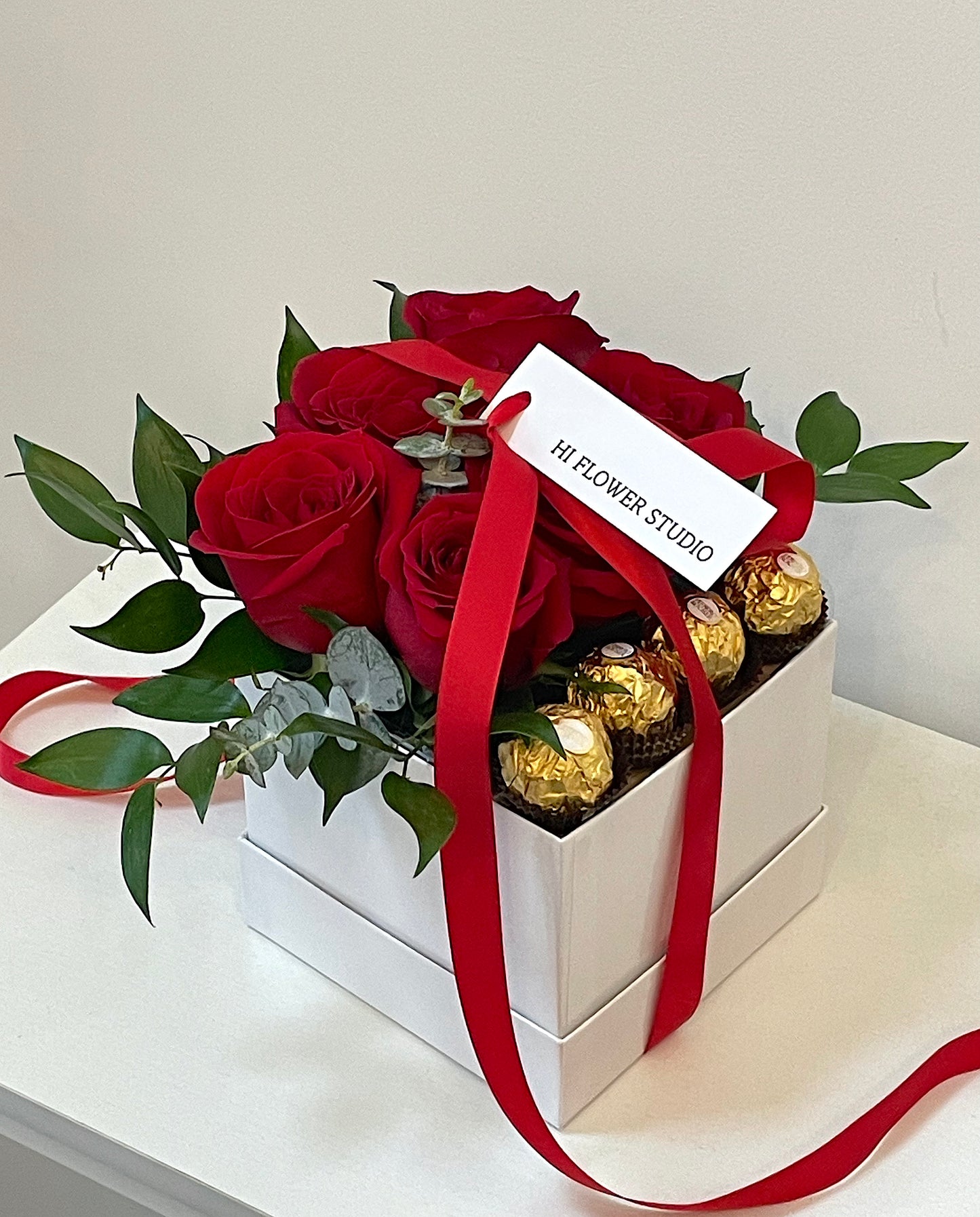 Red Rose Box with Chocolate