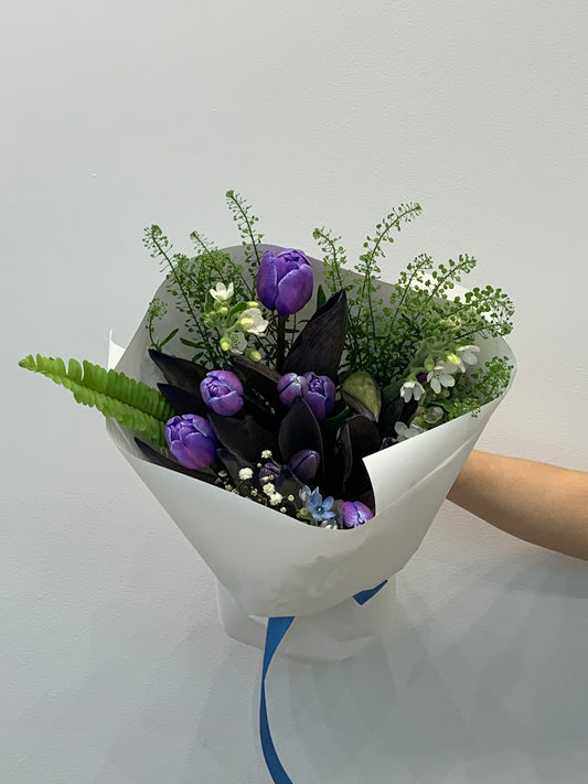 Mix of Blue & Purple Tulip Bouquet